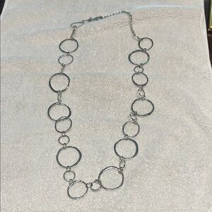 Chico’s silver tone necklace with Brighton multi color halo earrings in silver.
